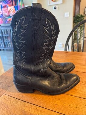 Double H Men's Black Full-Grain Leather Western Work Boot- size 10 D